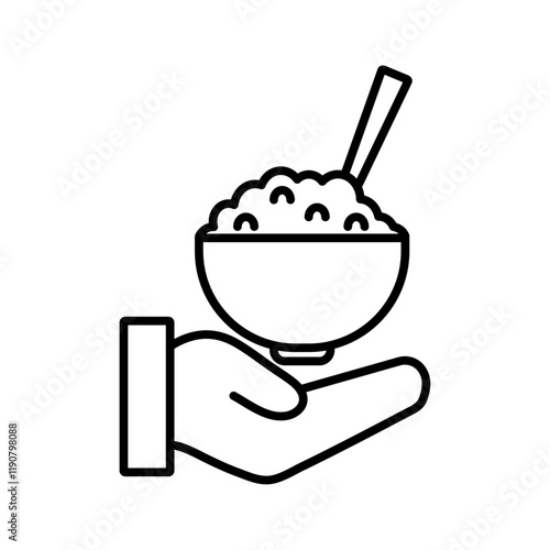 Food donation icon vector outline logo sign