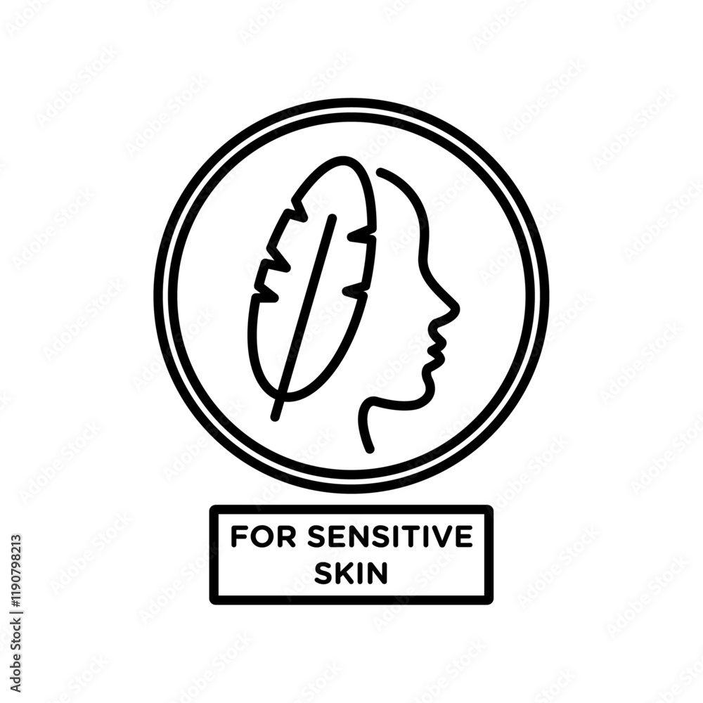 For sensitive skin icon vector outline logo sign For sensitive skin icon vector outline logo sign