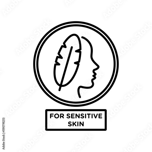 For sensitive skin icon vector outline logo sign