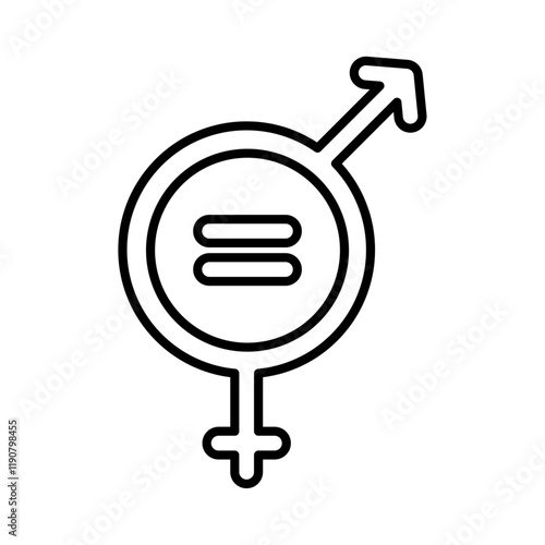 Gender equality icon vector outline logo sign