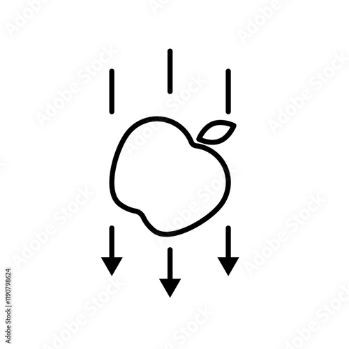 Gravity icon vector outline logo sign
