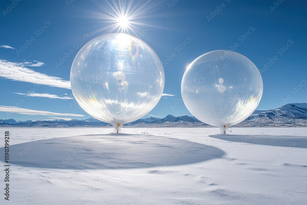 High Altitude Weather Balloons on White Surface High Altitude Weather Balloons on White Surface