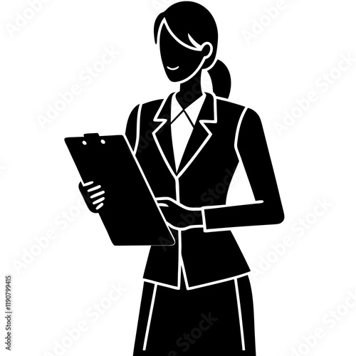 Virtual Assistant Silhouette: Remote Work Champion Vector Modern      