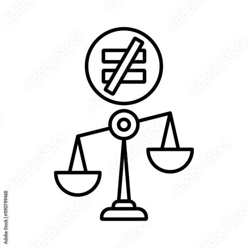 Inequality icon vector outline logo sign