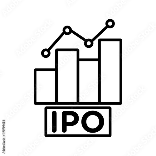 IPO Initial public offering icon vector outline logo sign