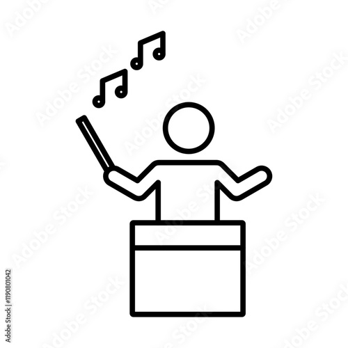 Music conductor icon vector outline logo sign