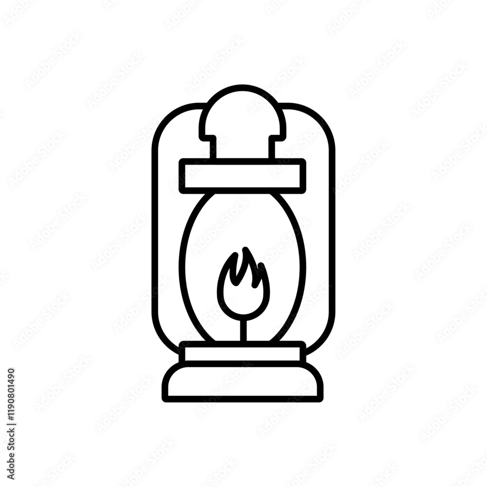 Oil lantern icon vector outline logo sign Oil lantern icon vector outline logo sign