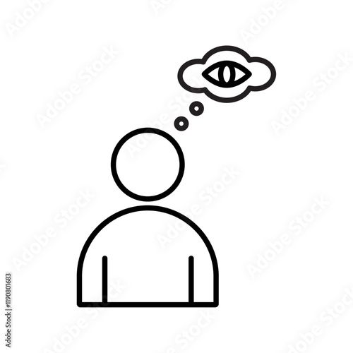 Paranoia icon vector outline logo sign