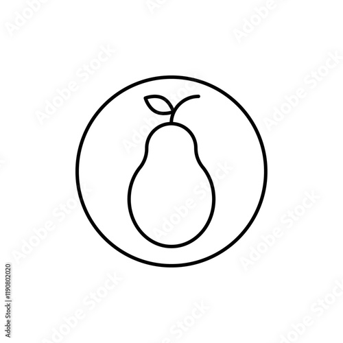 Pear icon vector outline logo sign