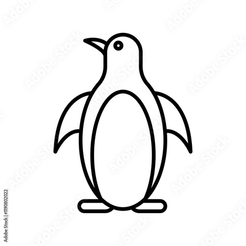 Penguin icon vector outline logo sign