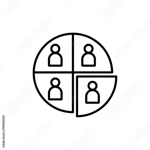People segmentation icon vector outline logo sign