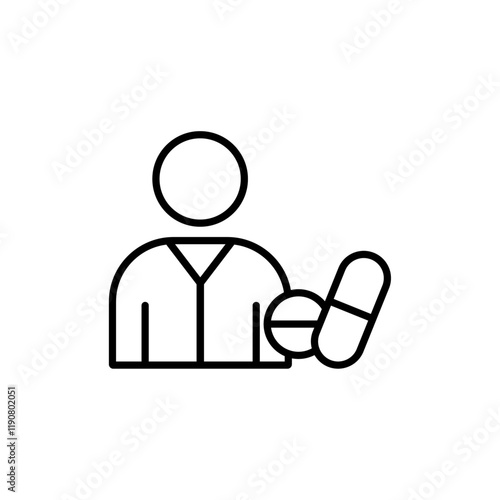 Pharmacist icon vector outline logo sign