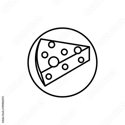 piece of cheese icon vector outline logo sign