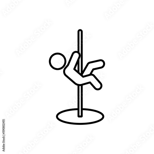 Pole dance icon vector outline logo sign