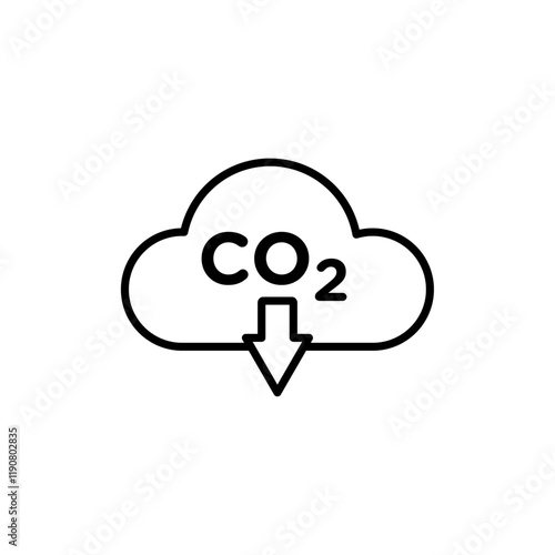 Reduce carbon dioxide co2 icon vector outline logo sign