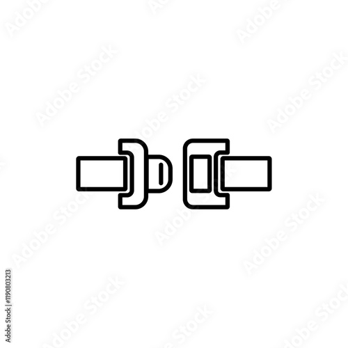 Safety belt icon vector outline logo sign