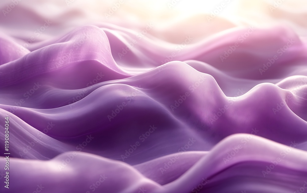 Fototapeta premium Soft purple fabric with wave texture and light.