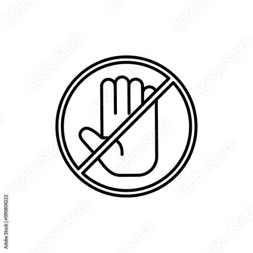 Stop violence icon vector outline logo sign