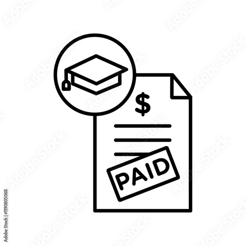 tuition fee icon vector outline logo sign