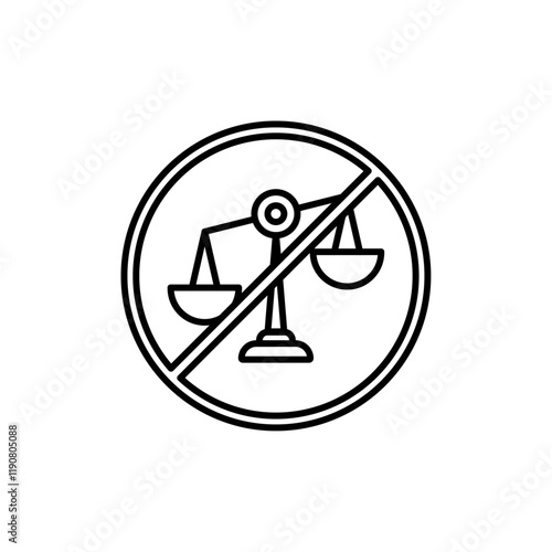 Unfair icon vector outline logo sign