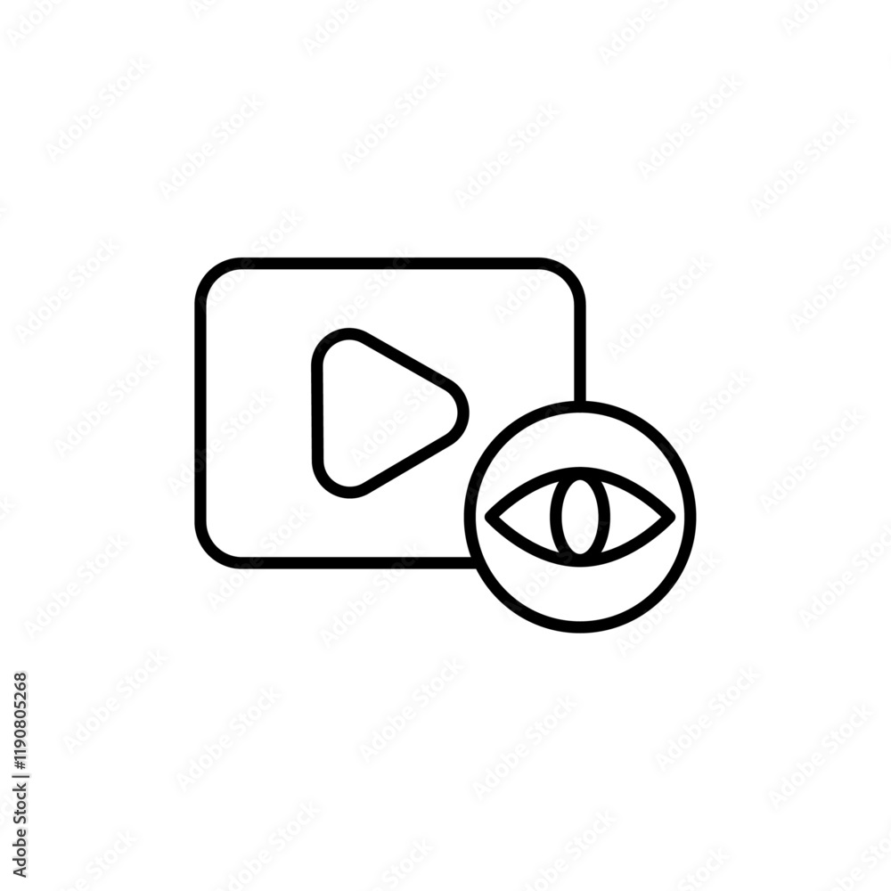 video Views icon vector outline logo sign video Views icon vector outline logo sign