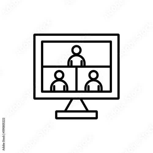 Video conference icon vector outline logo sign