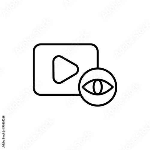 video Views icon vector outline logo sign