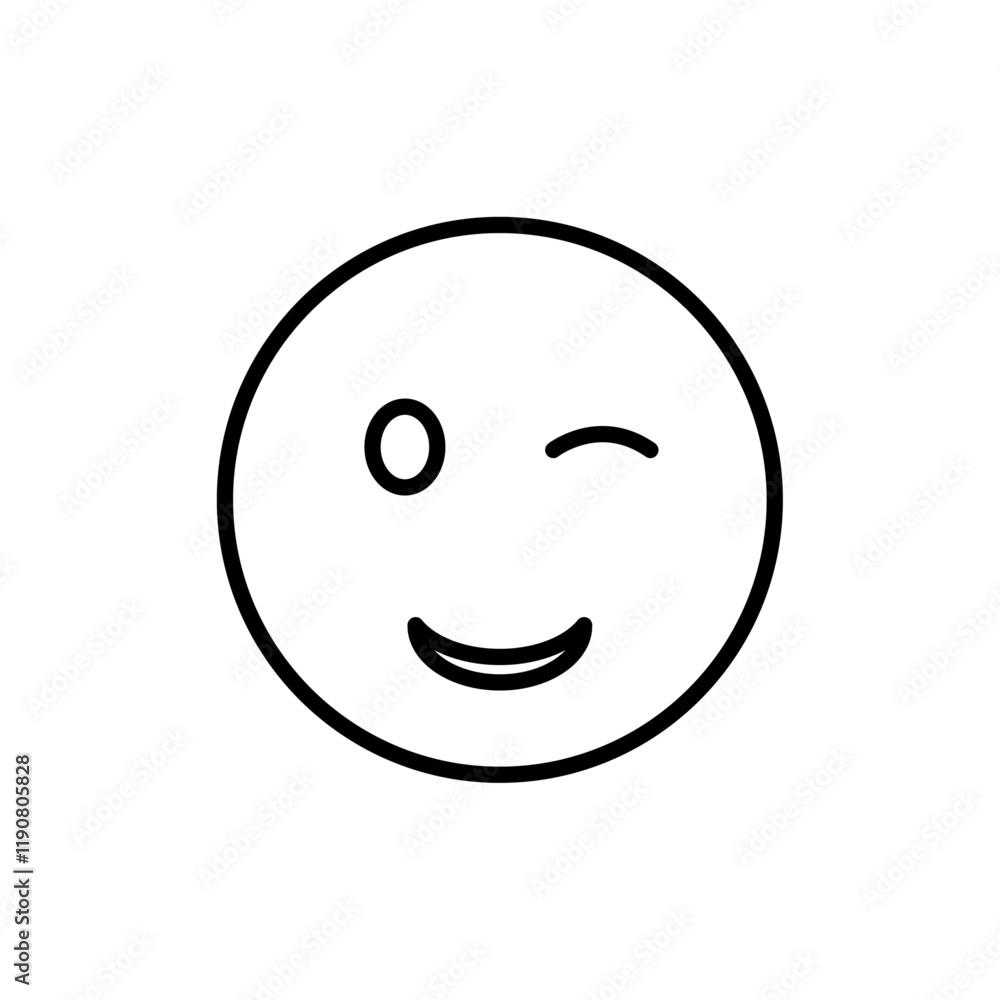 Winking eye icon vector outline logo sign Winking eye icon vector outline logo sign