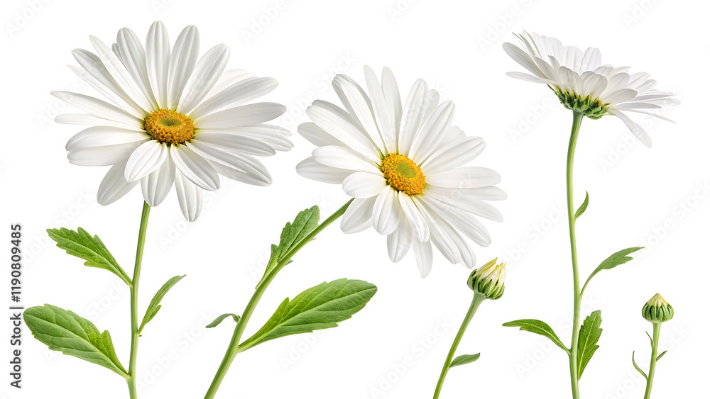 Fototapeta premium daisies isolated on white background