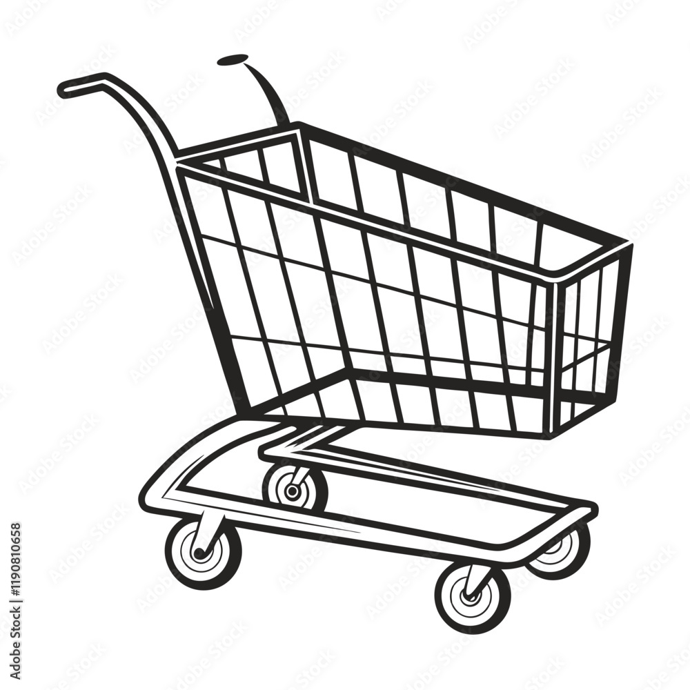 Simple Black and White Shopping Cart Icon Simple Black and White Shopping Cart Icon