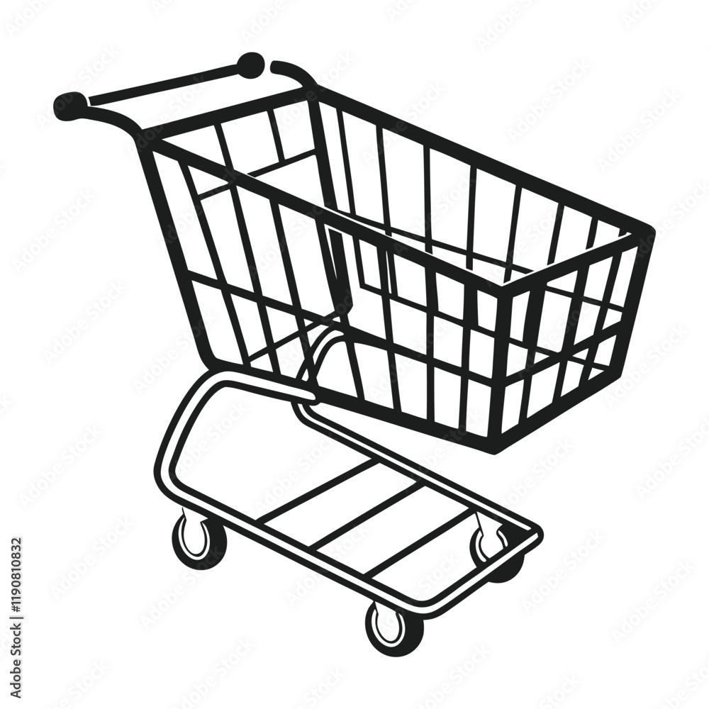 Simple Black and White Shopping Cart Icon Simple Black and White Shopping Cart Icon