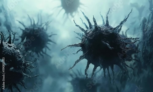 Mysterious Underwater Alien-Like Creatures with Tentacles in a Dark and Foggy Environment - High-Resolution Microstock Video Footage