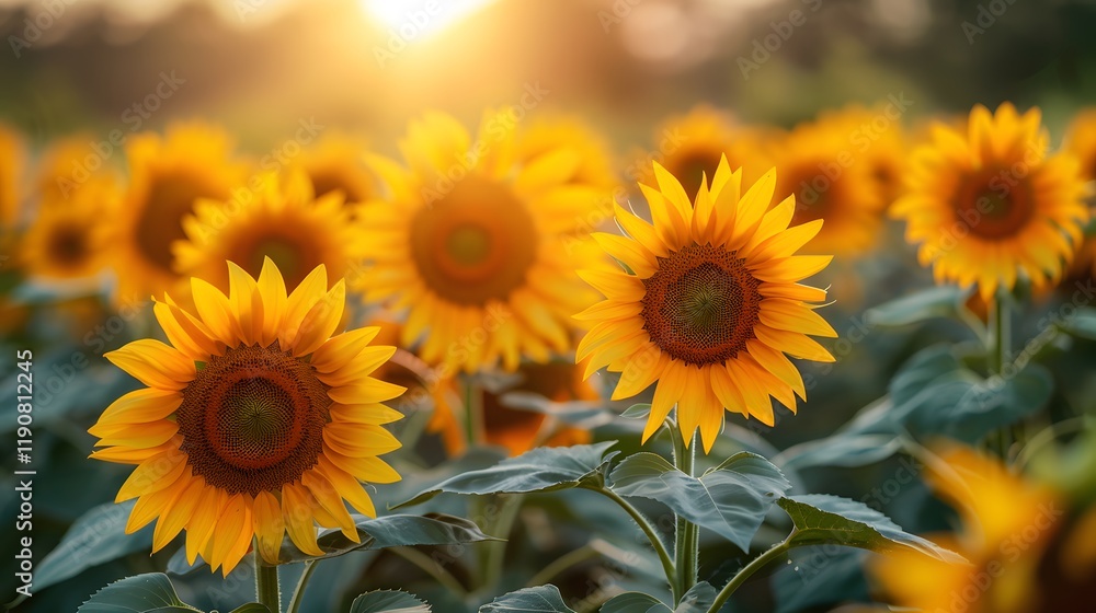 Fototapeta premium Sunflower field in summer