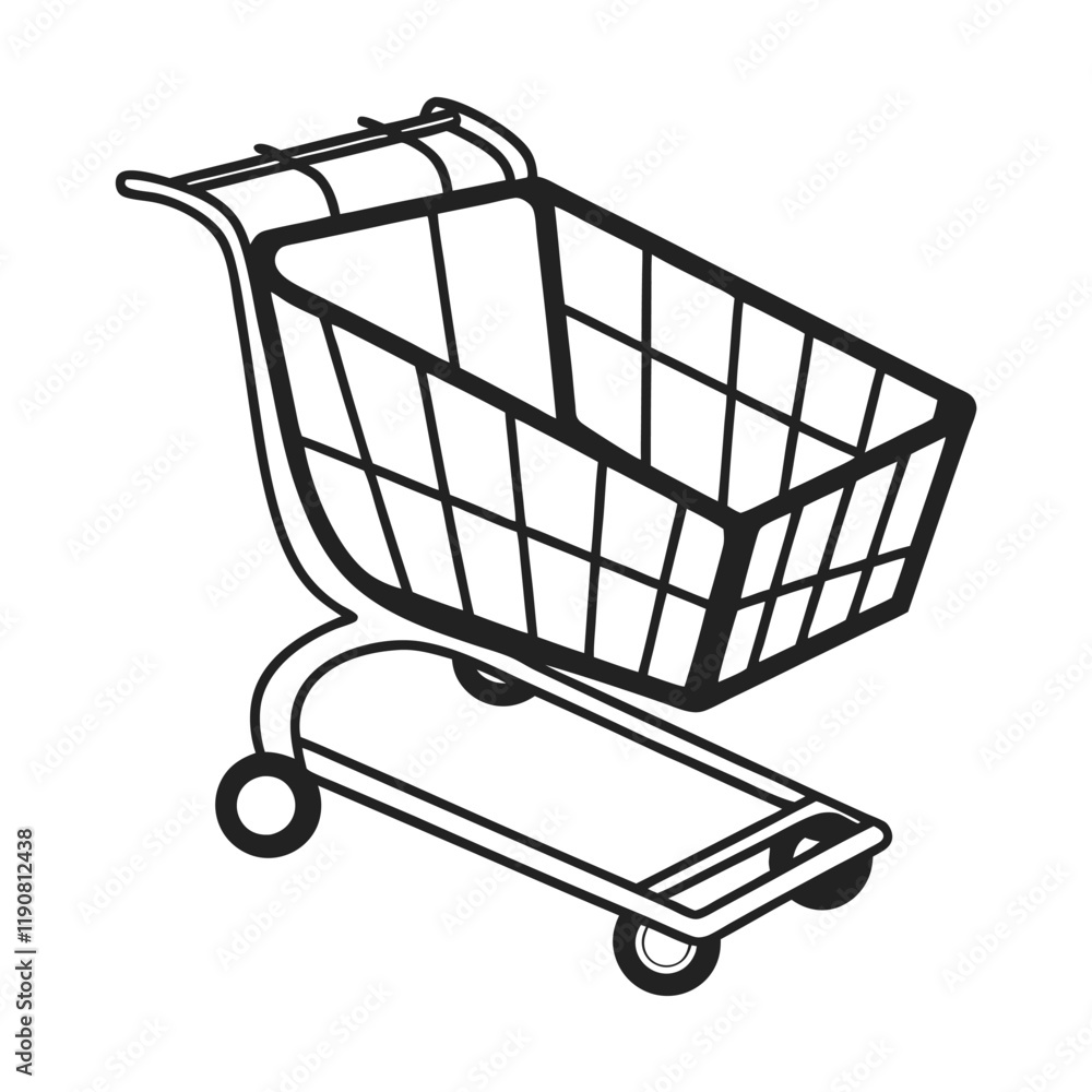 Simple Black and White Shopping Cart Icon Simple Black and White Shopping Cart Icon