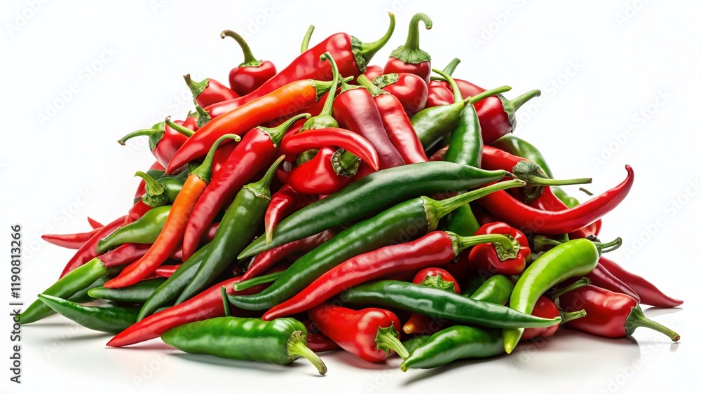 Surreal Floating Pile of Red and Green Chili Peppers, Vibrant Spicy Food Photography Surreal Floating Pile of Red and Green Chili Peppers, Vibrant Spicy Food Photography
