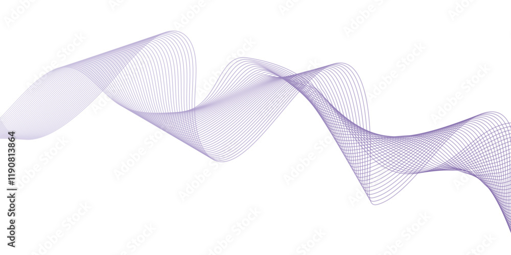 Fototapeta premium Abstract vector banner with purple waves. Vector illustration.