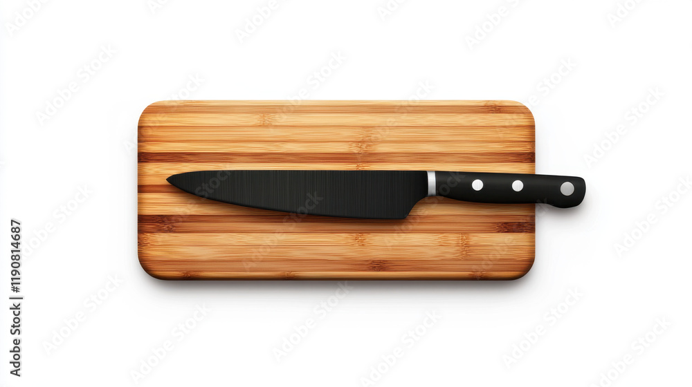 A sleek black knife rests on a wooden cutting board, highlighting its sharp blade and ergonomic handle, ideal for culinary tasks. A sleek black knife rests on a wooden cutting board, highlighting its sharp blade and ergonomic handle, ideal for culinary tasks.