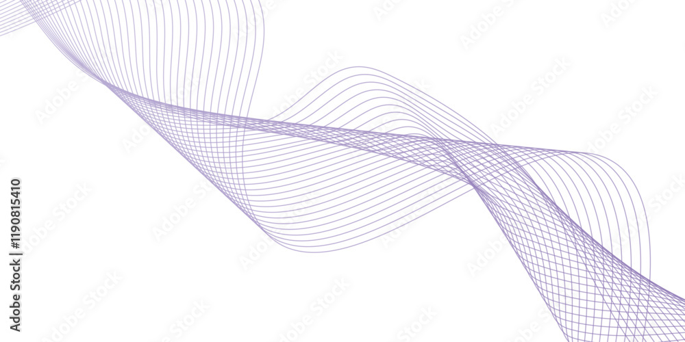 Fototapeta premium Abstract vector banner with purple waves. Vector illustration.