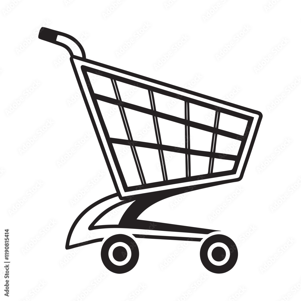 Simple Black and White Shopping Cart Icon Simple Black and White Shopping Cart Icon