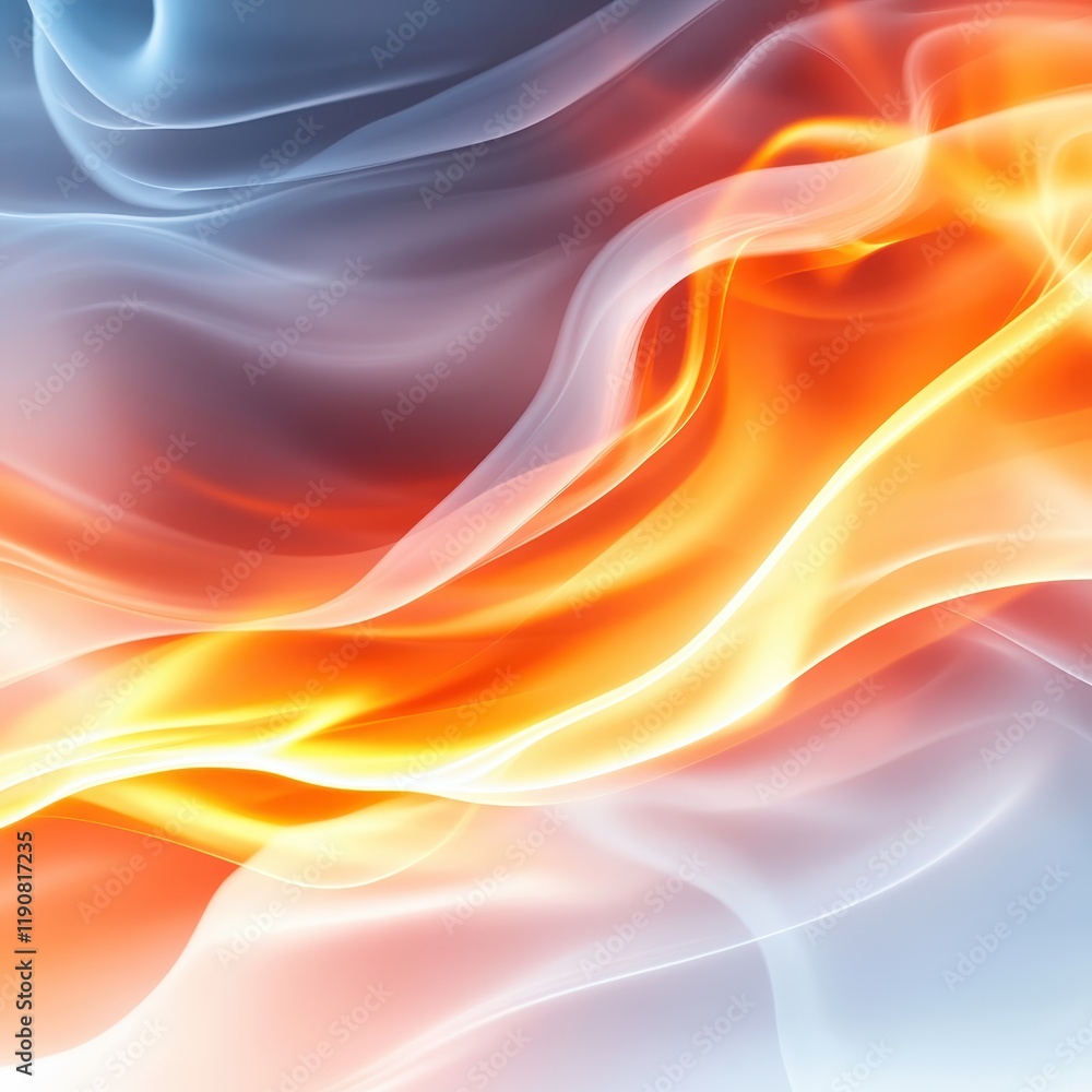 Obraz premium Glowing Ember Waves with Soft Crackling Sounds in Background