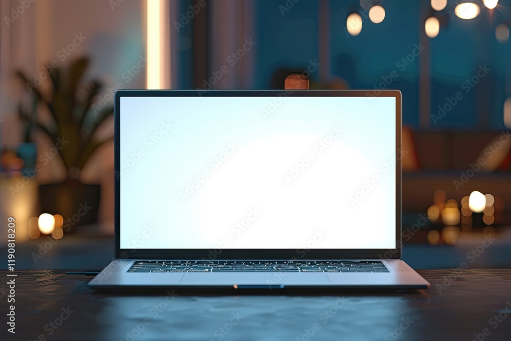 High Resolution Image of Laptop Mockup 3D Rendering High Resolution Image of Laptop Mockup 3D Rendering