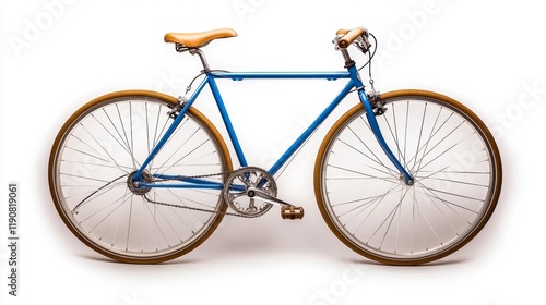 Vintage Tandem Bicycle on White. Generative AI photo