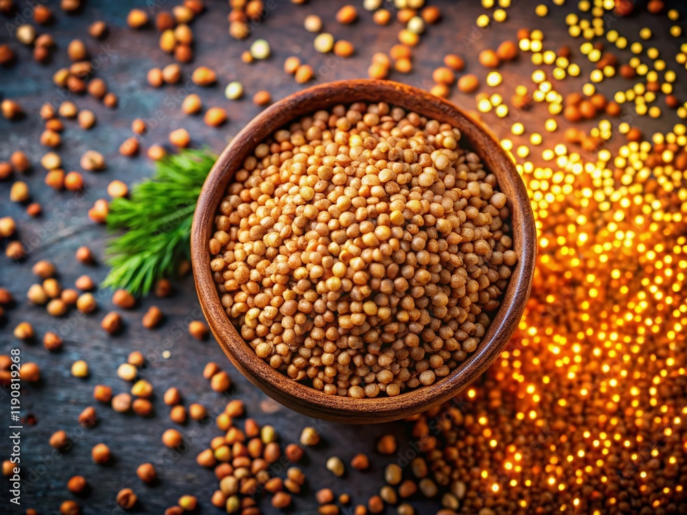 Surreal Top View of Peeled Buckwheat Groats: Textured Organic Food Photography Surreal Top View of Peeled Buckwheat Groats: Textured Organic Food Photography