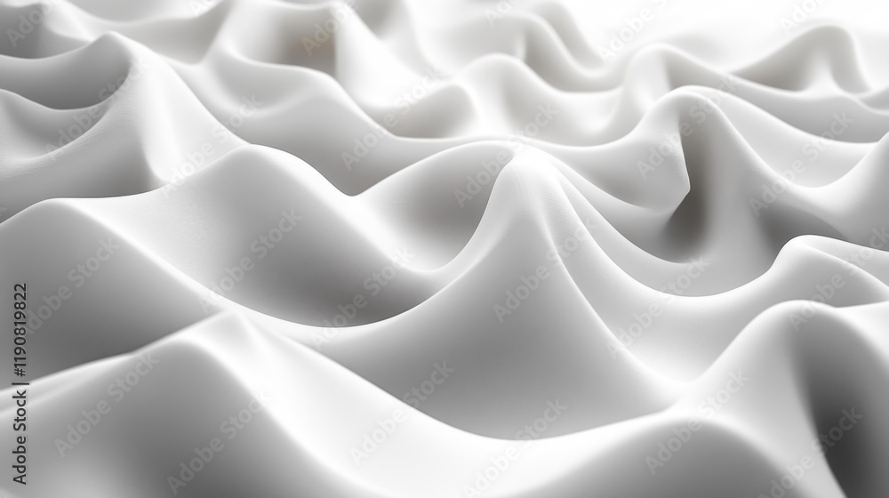 Obraz premium Abstract 3D white waves. Generative AI