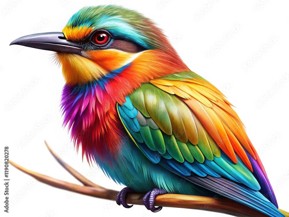Obraz premium Vibrant Exotic Bird with Long Beak on Transparent Background - Perfect for Food Photography & Design
