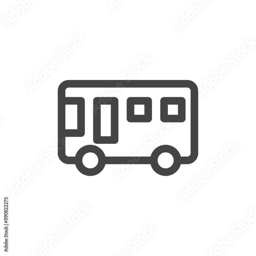 線画乗り物関連の単品アイコン　バス