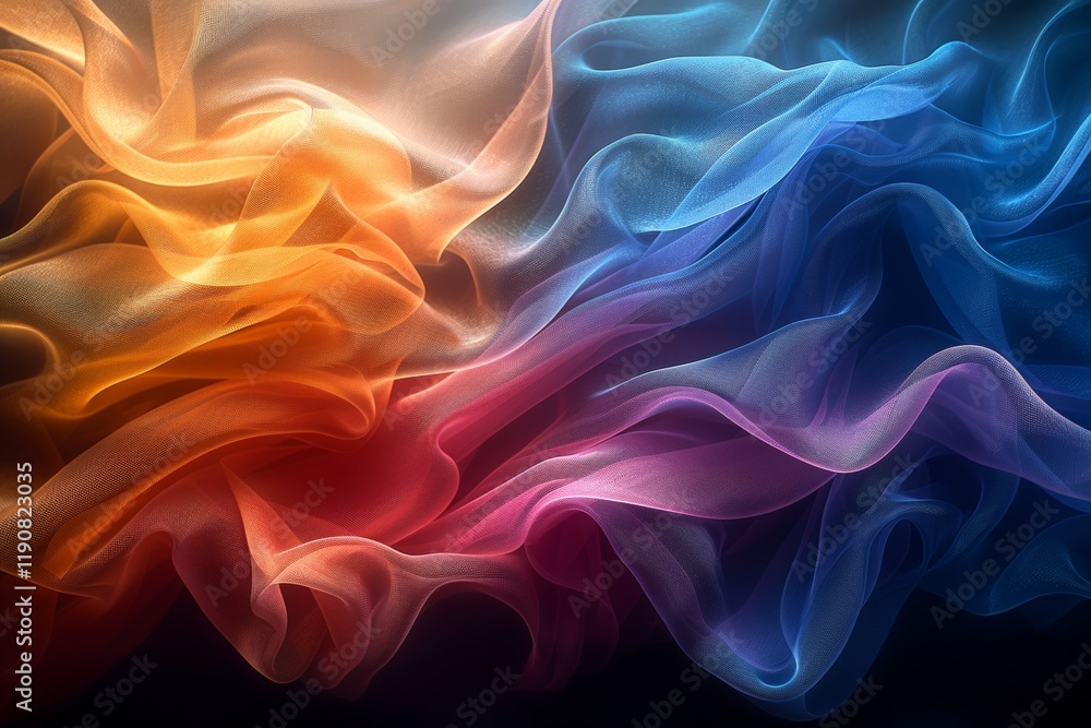 Obraz premium Colorful fabric flows creating dynamic patterns in a vibrant abstract design