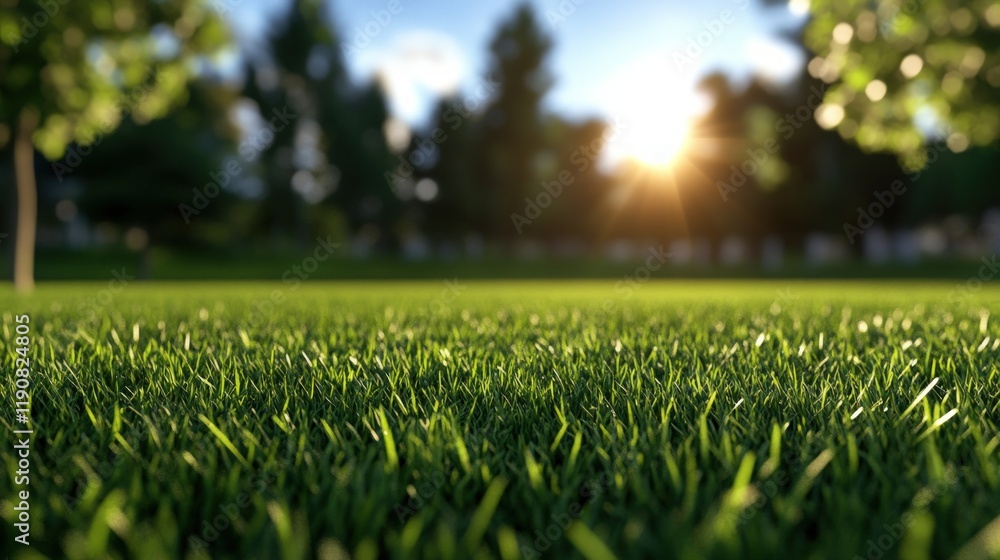 Golden Hour Grass: A Serene Sunset Meadow