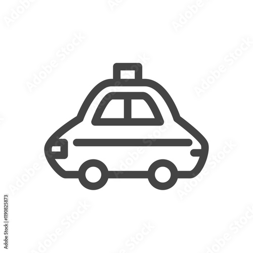 線画乗り物関連の単品アイコン　パトカー