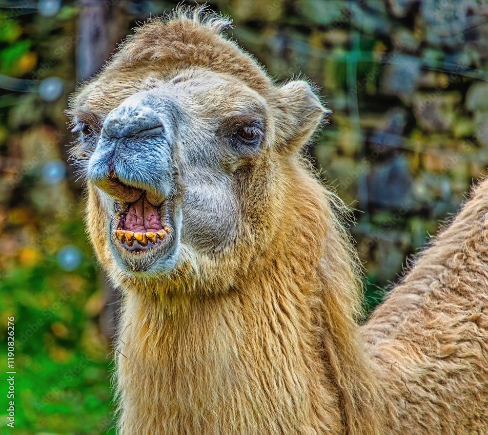 Fototapeta premium camel in the zoo, Herberstein Zoo, Herberstein, Stubenberg, Styria, Austria, Europe, October 2024